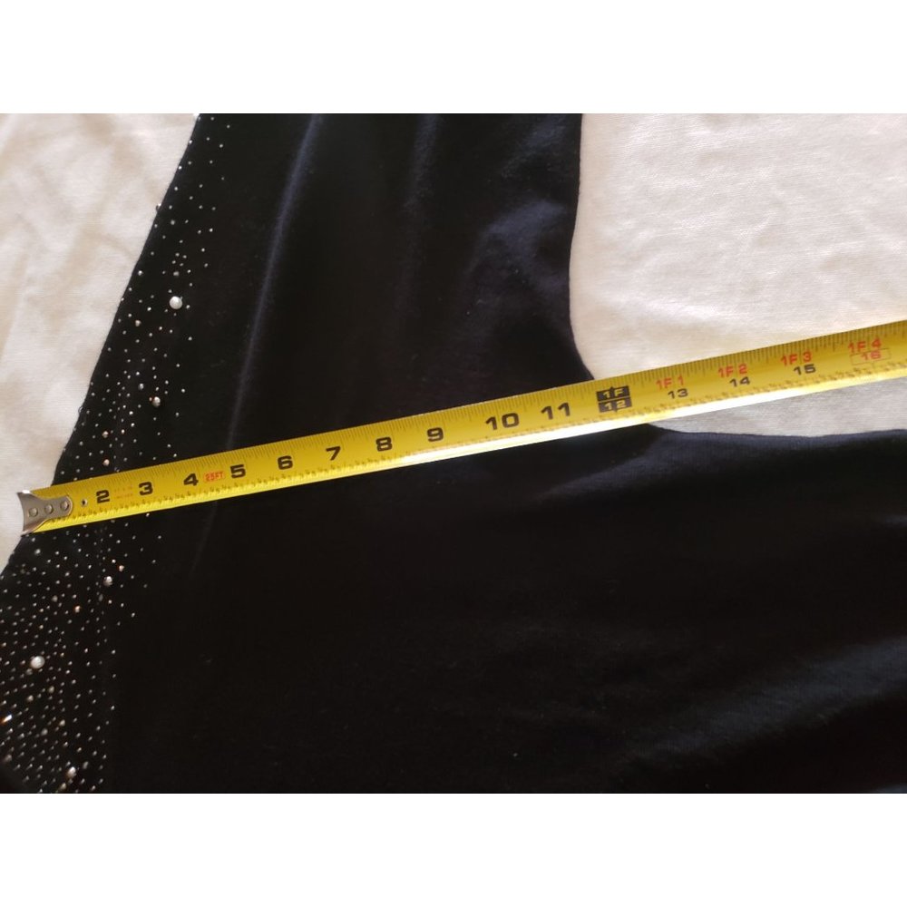 CALVIN KLIEN SWEATER‎ SIZE  EXTRA LARGE BLACK BEADED BLACK PEARLS AND SPARKLES - Picture 10 of 10
